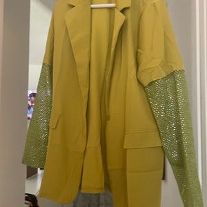 Polyester lime green blazer